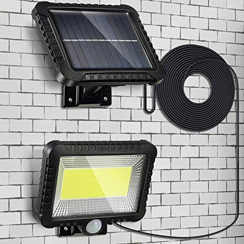 Luces de Seguridad Solar al Aire Libre, Inducción del cuerpo humano de 5 m, 100 LEDs Solares Exteriores Iluminación Focos Impermeable Aplique Lampara Solar para Exterior Jardin