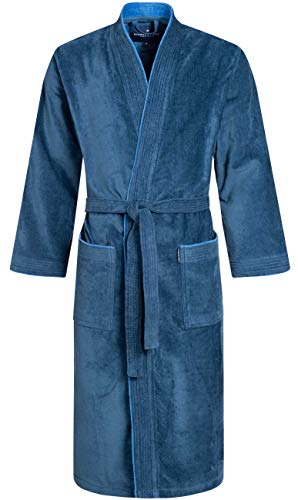 Morgenstern Albornoz Hombre Algodon Orgánico Hombre Kimono Talla Grande M Azul