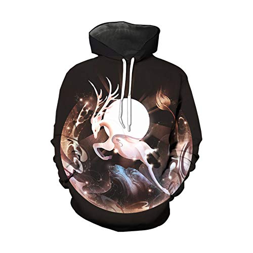 MY.BESTB Sudadera con Capucha Estampada en 3D de diseño Creativo Shan Hai Jing