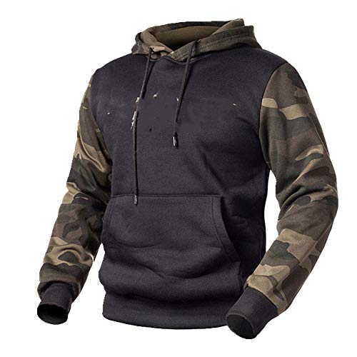 N\P Sudadera con capucha para hombre otoño e invierno camuflaje abrigo