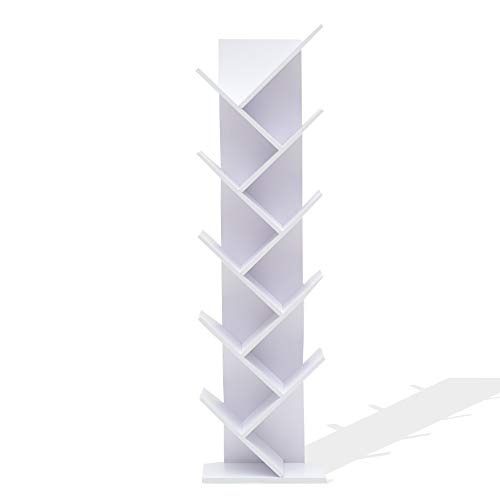 Rebecca Mobili Estantes para Libros Blanco, Estante Moderno, 10 estantes, Madera MDF, para Estudio Oficina hogar - Medidas: 160 x 44,5 x 22 cm (AxANxF) - Art. RE4584