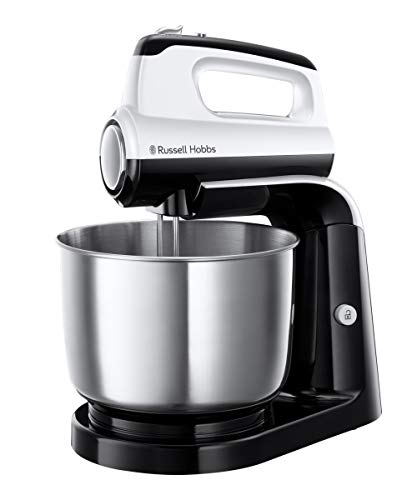 Russell Hobbs Horizon - Batidora Amasadora (Batidora de Mano, 350 W, Varillas y Ganchos, Cuenco, Blanco) - ref. 24680-56