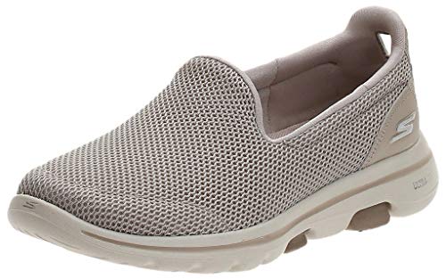 Skechers Performance Go Walk 5, Zapatillas Mujer, Taupe (TPE Black Textile/Trim), 39 EU