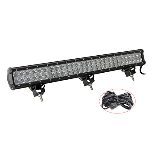 SKYWORLD Barra de luces LED, 25 pulgadas 63.5 cm 162W Spot Flood Combo Beam Led Bar Off Road Lights con kit de arnés de cableado para luces de conducción Led Fog Light Boat Lighting