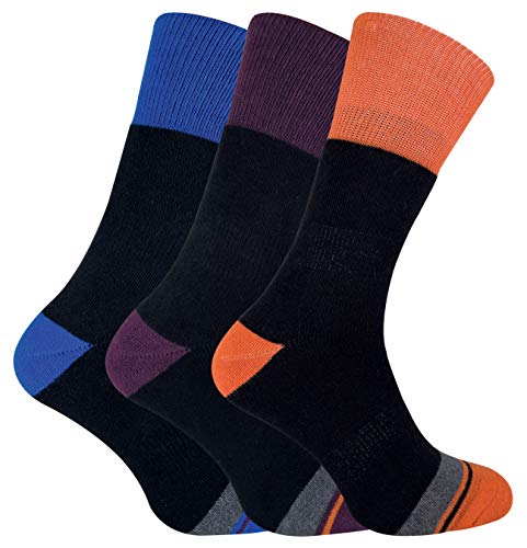 Sock Snob Peninsula - 3 Pares Hombre Antiampollas Calcetines Botas con Doble Capa para Senderismo (40-45 EU, Negro)