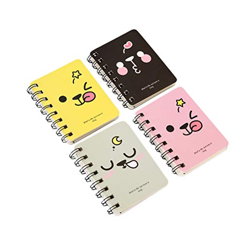 toyvian Mini libretas, pequeño y Block en espiral, cuadernos de bolsillo móvil Mignons, 4 piezas