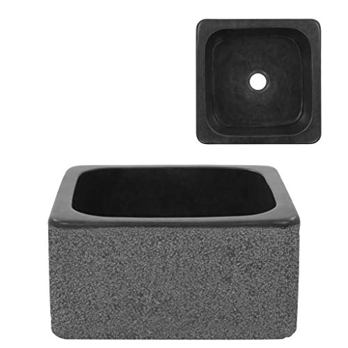 vidaXL Lavabo de Piedra de Río Negro Sanitario Baño Servicio Hogar 30x30x15 cm Piedra Natural