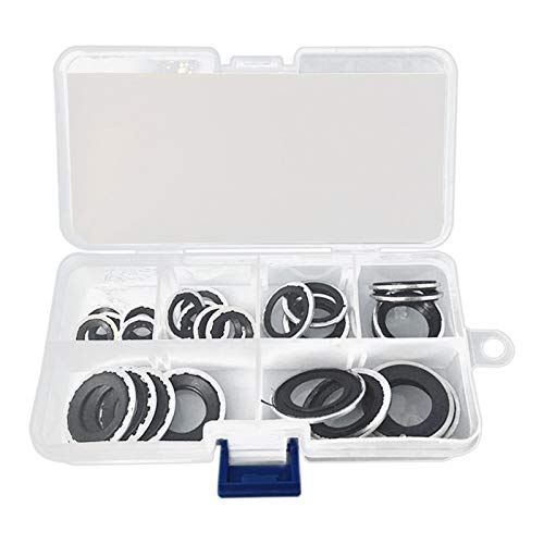 WULE Aire Acondicionado Bomba Lavadora 30pcs A/C Compresor de Sellado Lavadora de arandela Juego de Herramientas de reparación de Surtido de Anillo (Color : Black)