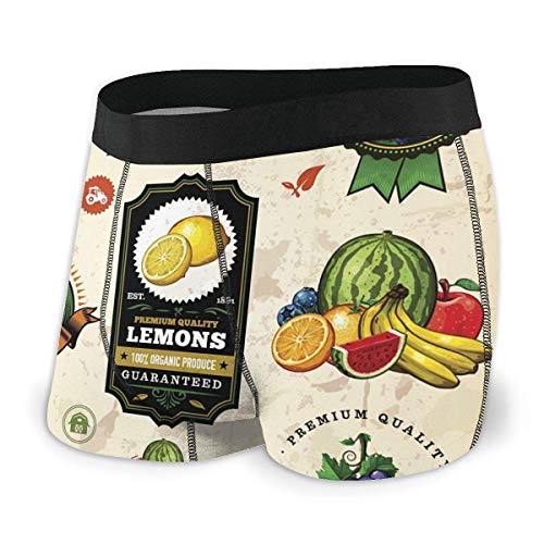 XCNGG Calzoncillos de Ropa Interior para Hombres Calzoncillos Tipo bóxer Men's Boxer Briefs Assorted Fruit Labels Stock Illustration