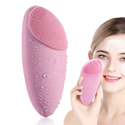 Yoyika Limpiador Facial Silicona Ultrasónico, Masajeador Facial Eléctrico IPX7 Impermeable, Cepillo de Limpieza Recargable, Adecuado para Todo Tipo De Piel