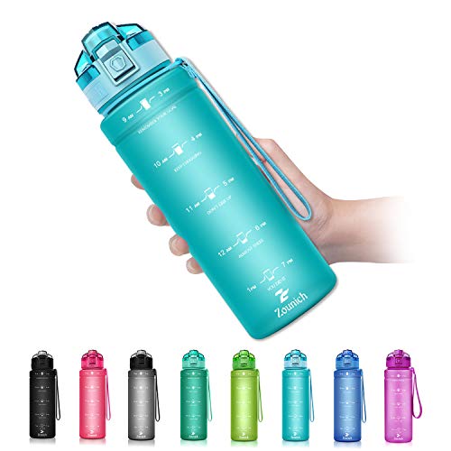 ZOUNICH Botella Agua Deporte, Botella Agua Niños sin BPA Reutilizable Plástico Tritan - 500 ml / 700 ml / 1 l / 1.2 l, Cantimploras para Te con Filtro, para Infantil, Gimnasio, Bicicleta