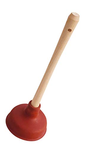 ADGO Sanitär - Limpiador de inodoro con mango de madera, 35 cm