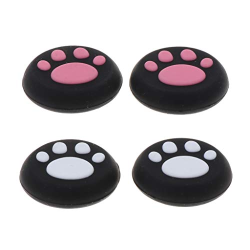 balikha 4 Lote Lindo Gato de Dibujos Animados Garras Joystick Tapas Cubre Silicona para PSV1000 2000