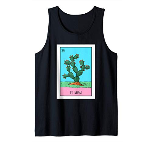 El Nopal Lotería Tarjeta La Tarjeta Cactus Lotería Mexicana Camiseta sin Mangas