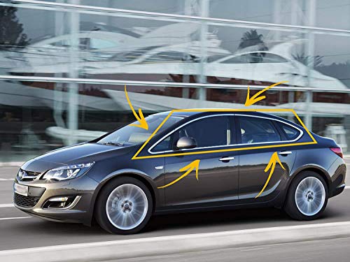 Embellecedor de marco de ventanas de acero inoxidable cromado para Opel Astra J 2010-2014, para Opel Astra J 2010-2014, 12 unidades