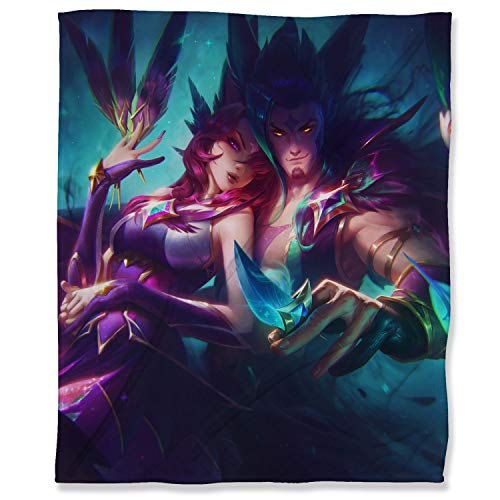 Manta para videojuegos, 100 x 130 cm, manta cálida para dormitorio, para niños, bebés, adultos o mascotas, Star Guardian Rakan