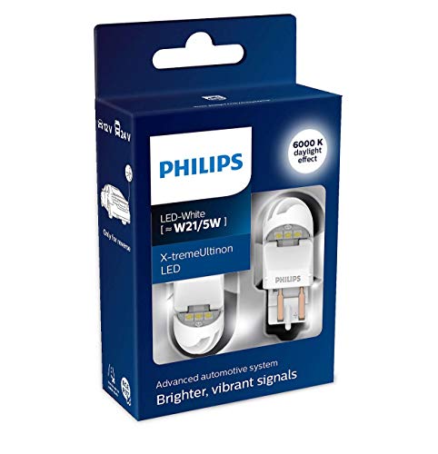 Philips automotive lighting 11066XUWX2 LED foco de señalización para automóvil (W21/5W white), Blanco, Set de 2