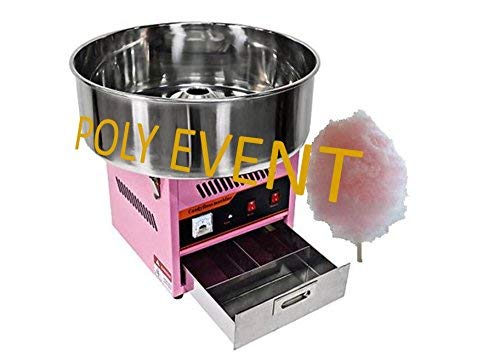 Poly Event máquina algodón de azúcar profesional sin burbuja 950 Watts cubeta 52 cm