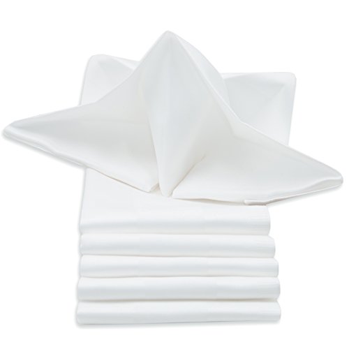 ZOLLNER 6 servilletas de Tela Blancas, 100% algodón adamascado, 50x50 cm, Orla Satinada, en Otras Medidas