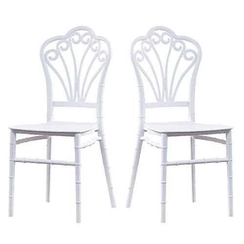 2 Sillas Modelo Garden en Color Blanco. Incluye 2 sillas. Elegantes para Cocina o jardín, apilables y Muy Resistentes.