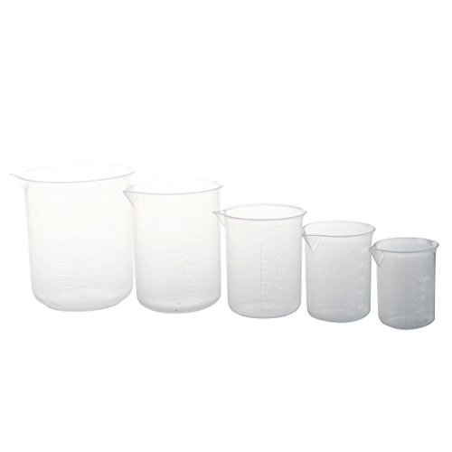 50100150250 500 ml vaso de laboratorio de plastico transparente 5 PCs. Herramienta taza de medir