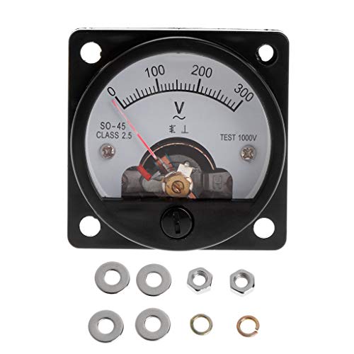 AC 0-300V Probadores de voltaje Dial analógico Medidor de panel Voltímetro Puntero redondo Volmeter negro para motocicletas Automóviles Automóviles Bicicletas Camiones Botes Campistas Probadores