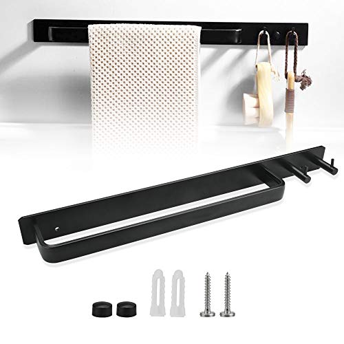 AFASPES Toallero Negro Mate 40 cm Barra Toalla Baño Toalleros Modernos Mueble Toallero Baño Soporte Toallas Baño Toallero Barra Fija Toalleros para Baño Modernos para Colgar Toallas Baño Lavabo Mueble