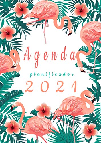 Agenda Planificador 2021: Agenda pájaro flamenco 2021 A4 semana vista, +calendario / 12 meses enero a diciembre 2021 , Planificadora diaria y mensual , para hombre y mujer