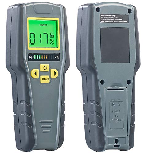 AGT Medidor de Humedad: Detector de Humedad Digital 4 en 1 con medición no invasiva, LCD (Medidor de Humedad de Madera)