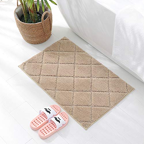 ARNTY Alfombra de Baño Antideslizante,Alfombrillas Baño Microfibra Chenille Súper Suave Absorbente Tapete de Piso para Ducha,Cocina,Baño (Marrón-Microfibra, 45x65cm)