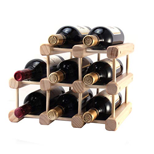 ASDZ Estante para Vinos, Extensible, Modular, Independiente, para Vino, De Madera De Pino De Calidad, para 8 Botellas - Estante Resistente para Almacenamiento De Botellas