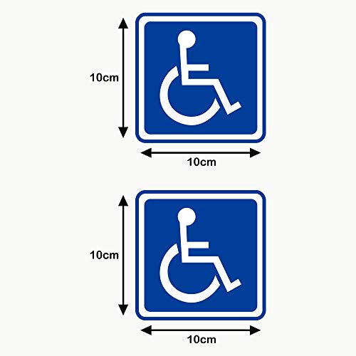 Autodomy Pegatinas Discapacitado Minusválido Pack 2 Unidades para Uso Interno Coche Furgoneta Camión