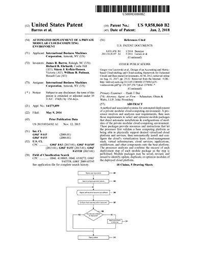 Automated deployment of a private modular cloud-computing environment: United States Patent 9858060 (English Edition)