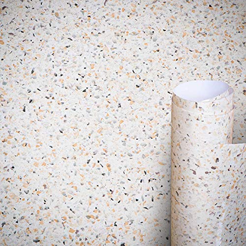 AWNIC Vinilo Adhesivo Papel Adhesivo para Muebles Impermeable Pegatinas para Forrar Muebles Cocina Armarios 500X60cm Mármol Terrazzo