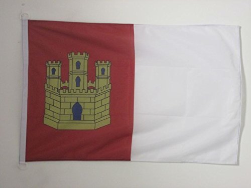 AZ FLAG Bandera de Castilla-LA Mancha 90x60cm Uso Exterior - Bandera Castellano-MANCHEGA 60 x 90 cm Anillos