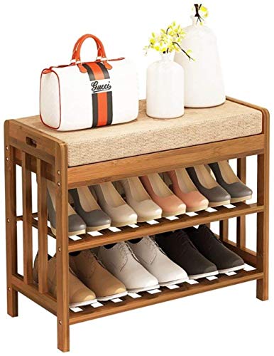 B-fengliu Zapato Simple gabinete Multifuncional Europea Solid Wood House cómodo de bambú Silla (Size : 60 * 30 * 50cm)