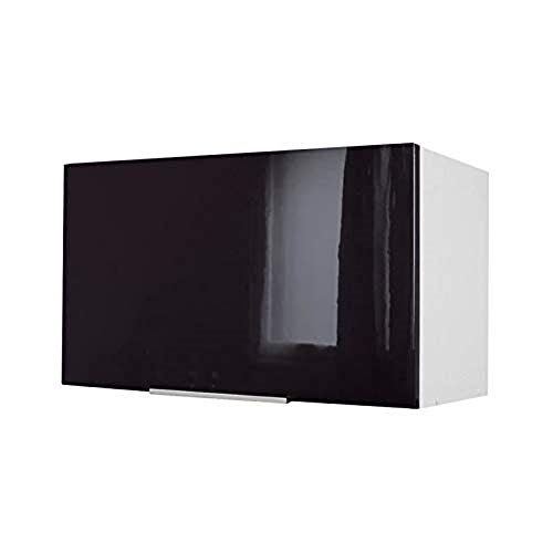 Berlenus CH6HN - Mueble Alto de Cocina para Cubrir la Campana (60 cm), Color Negro Brillante