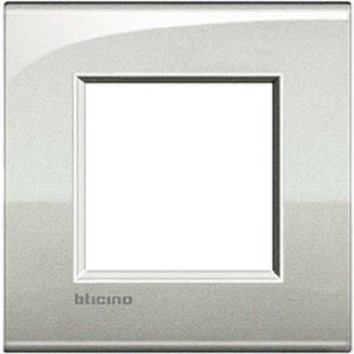 Bticino livinglight - Placa air 2 módulos plata lunar