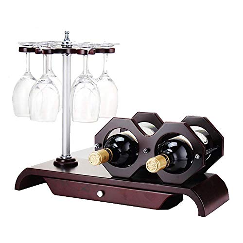 BYYB Estante de Vino Modular de 2 Botellas de Madera de Haya - Muy Resistente y durará Mucho Tiempo - Práctico y Compacto