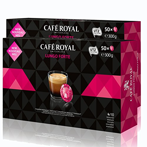 CAFÉ ROYAL Office Pads lungo Forte Café, Café Tostado, Monodosis, Nespresso Pro Professional Sistema compatible, 100 Cápsulas