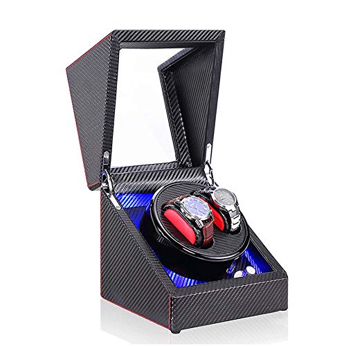 Caja de Reloj Watch Winder, Caja Giratoria para Automáticos luz LED Motor Silencioso - Disponible en 5 Estilos. (Color : E)