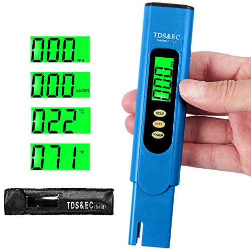 CAMWAY Medidor digital de Calidad del Agua 3 en 1 TDS CE Temperatura Medidor de Calidad Agua Potable Medidr PPM Pantalla LCD para Piscinas Termos Acuarios Hidropónicos