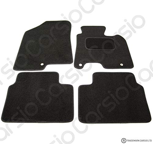 Carsio CARP-CUT-2597-(40 x 3) Alfombrillas de Coche a Medida para Hyundai i30 a Partir de 2012, Juego de 4 Piezas con 3 Clips