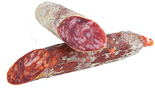 CHORIZO Y SALCHICHÓN VELA IBERICO DE BELLOTA. Elaboración artesanal, curación tradicional y envasado al vacio para una mejor conservación. Peso aproximado 0,250 kg * 2 Ud