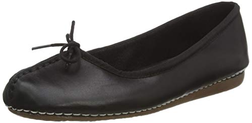 Clarks Freckle Ice, Bailarinas para Mujer, Negro (Black Leather), 39