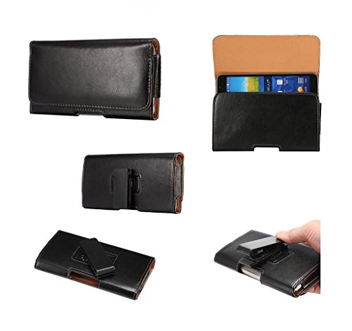 DFV mobile - Executive Holster Magnetic Leather Case Belt Clip Rotary 360º for HTM Z1-H39LW / HTM Z1-H39L - Black