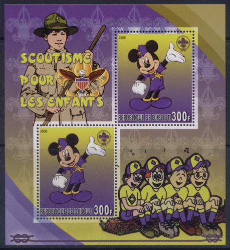 Djibouti 2006 scouting for children miniature sheet 2 values #2 minnie mouse disney MNH JandRStamps