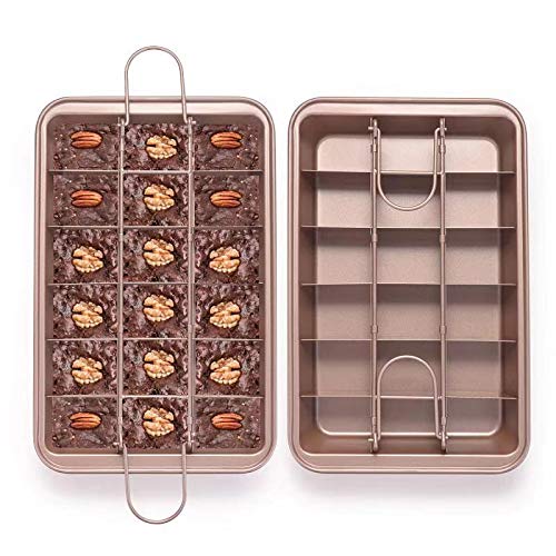 EKKONG Moldes para Brownies, Molde para Tartas con separadores de 18 bandejas, Molde Pastel Pan Hornear Molde Herramienta para hornear Cocina Herramienta de la torta Accesorios de cocina