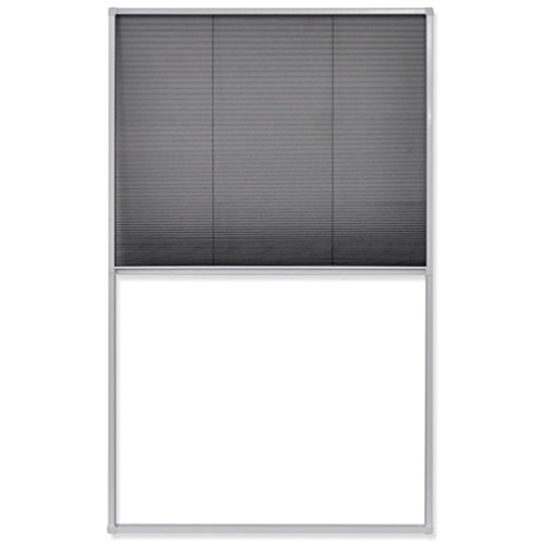 Estink Mosquitera para Ventana,Plisada para Ventanas,Cortina de Ventana para Prevenir Insectos,Mosquitos,Moscas,Avispas,Abejas,Marco de Aluminio (160x110cm)