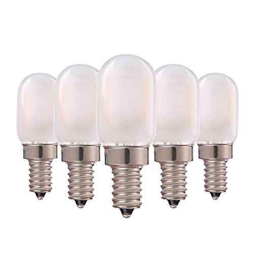 Genixgreen Bombilla de candelabro de filamentos LED 1W T22 E14 Lámpara de candelabro de base Bombilla de noche tubular vintage Blanco cálido 2700K, 10W Equivalente,Non-Dimmable (5 pack)